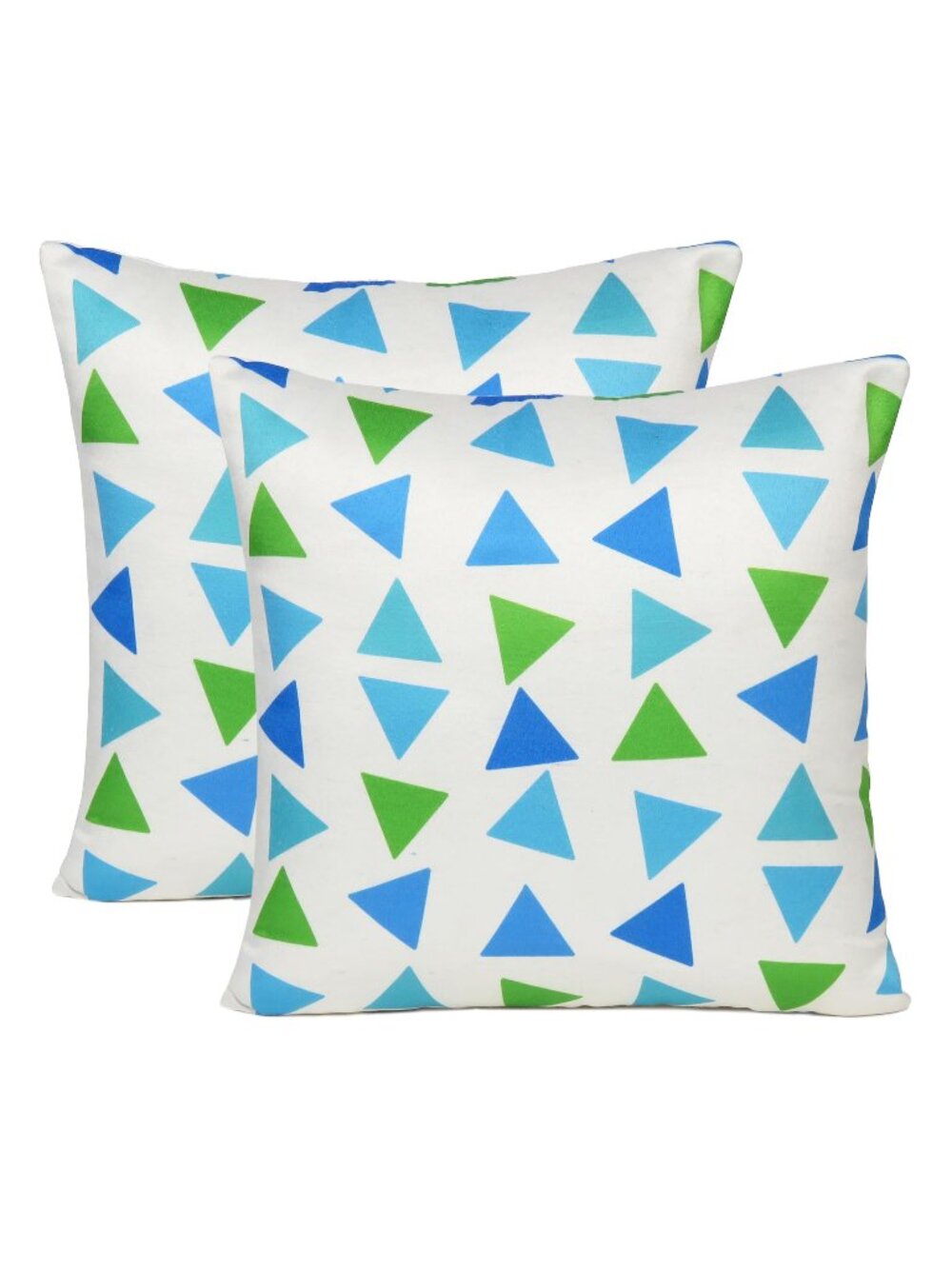 Oussum Cushion Cover Cotton Geometric Print Accent Pillow Cover Square Set of 2